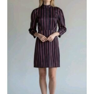 Sandro NEW Striped Dress Women Small Navy Blue Red French Chic Designer Preppy